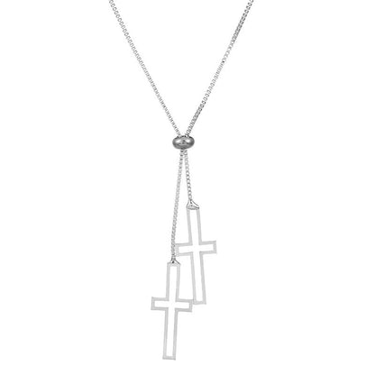 Casual Minimalist Cross Infinity Heart Shape Titanium Steel Copper Plating Hollow Out Inlay Crystal Rhinestones Zircon 18k Gold Plated Gold Plated Silver Plated Pendant Necklace