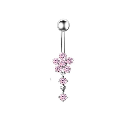 1 Piece Belly Rings Minimalist Heart Shape 304 Stainless Steel Inlay Zircon