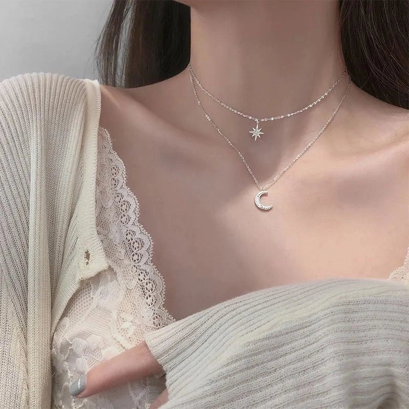 Love Stitching Pearl Japanese And Korean Necklace Design High-grade Light Luxury Niche Clavicle Chain New Women\'s Necklace