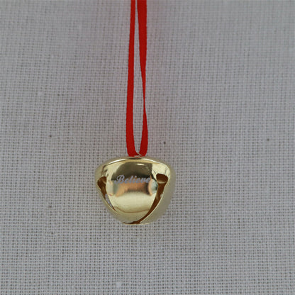 2.5cm Cross Bell Red Rope Necklace Pendant Diy Engraving Christmas Home Hanging Decoration Pendant Bell