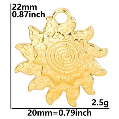 3 Pieces Casual Minimalist Sun 304 Stainless Steel 18K Gold Plated Pendant Necklace Necklace Pendant