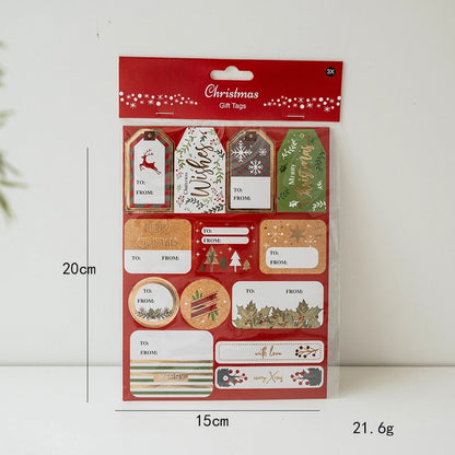 Christmas Cartoon Style Cute Christmas Tree Wreath PVC Self-adhesive Holiday Daily Gift Stickers Gift Wrapping Supplies