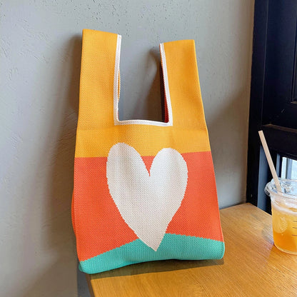 Vest Bag Vest Bag Cute Panda Large Knitted Shoulder Handbag Hand Bag Commuter Large Capacity Wrist Bag