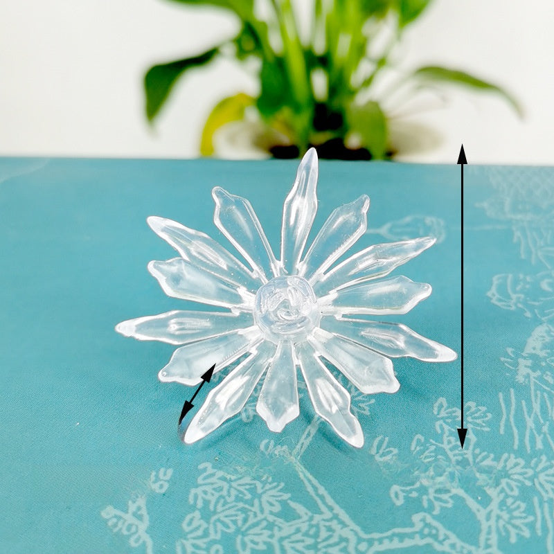 10 Pieces Transparent Round Ball Snowflake Small Five-star Christmas Tree Light String Accessories Five-pointed Star Tree Top Star Christmas Decoration