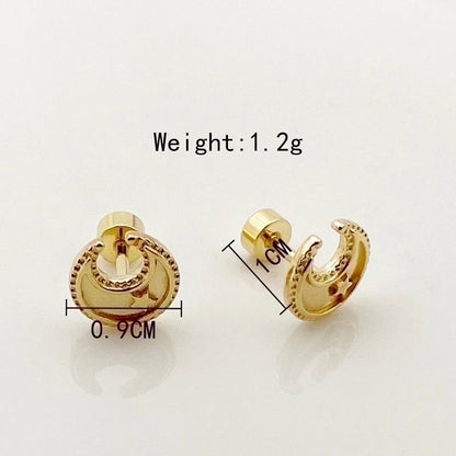 1 Pair Basic Minimalist Star Moon Heart Shape Plating 304 Stainless Steel 14K Gold Plated Ear Studs