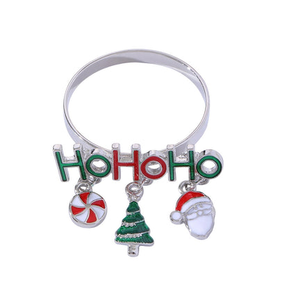 Christmas Cute Penguin Christmas Tree Santa Claus Alloy Napkin Rings 1 Piece