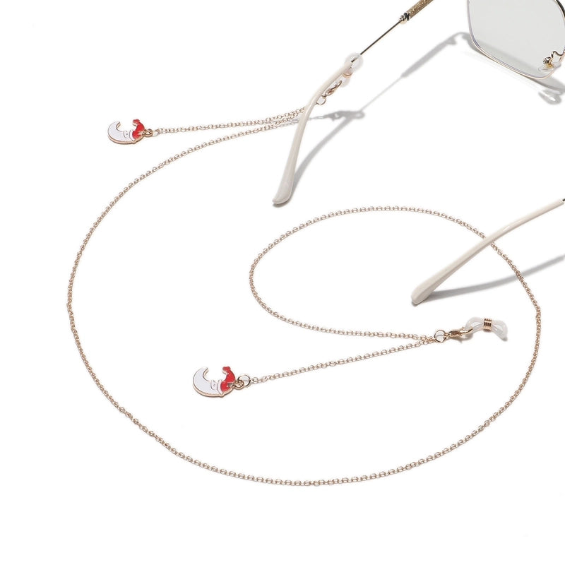 Cute Christmas Tree Santa Claus Bell Alloy Women's Glasses Chain Glasses Chain Glasses