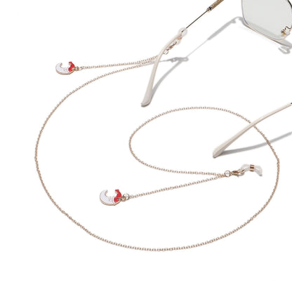 Cute Christmas Tree Santa Claus Bell Alloy Women's Glasses Chain Glasses Chain Glasses