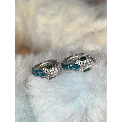 1 Pair Minimalist Snake Plating Copper Hoop Earrings