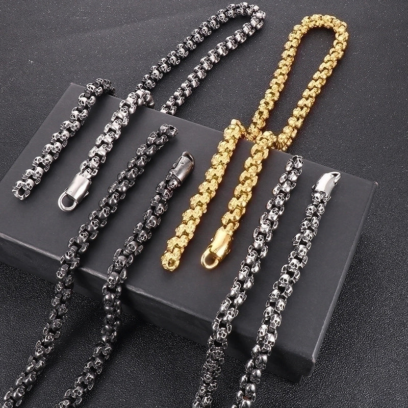 Punk Skull Titanium Steel Plating Halloween Men's Necklace