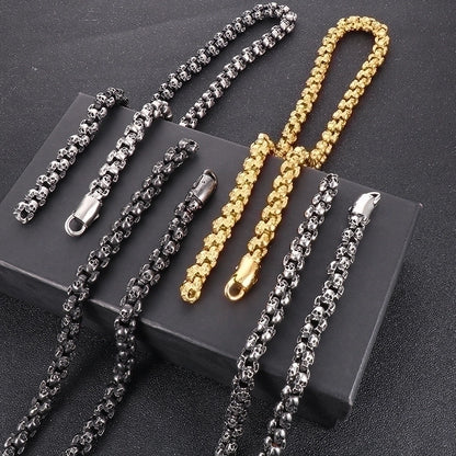 Punk Skull Titanium Steel Plating Halloween Men's Necklace