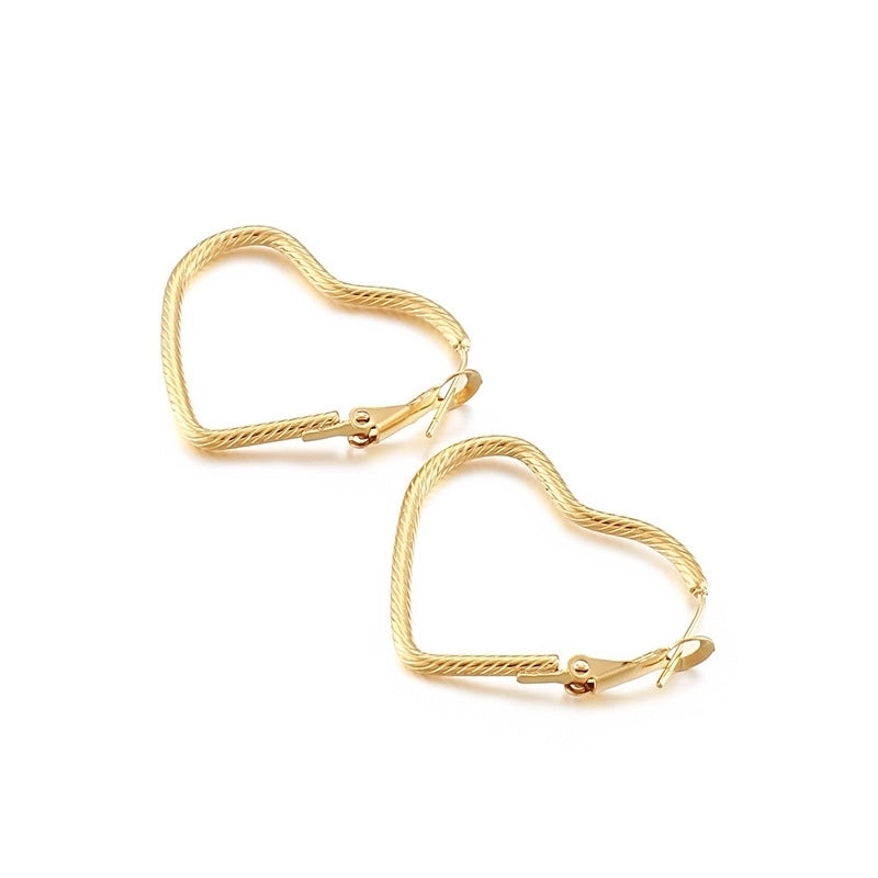 Fashion Letter Plating Titanium Steel 18K Gold Plated Earrings