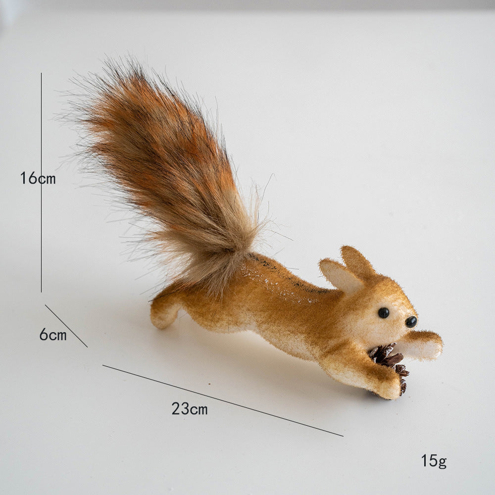 2 Pieces Korean Squirrel Christmas Decoration Real Squirrel Pendant Christmas Tree Pendant Ornament