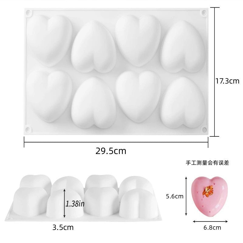 Casual Geometric Heart Shape Rose Silica Gel Kitchen Molds 1 Piece