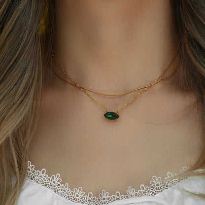 Geometric Stainless Steel 18K Gold Plated Necklaces