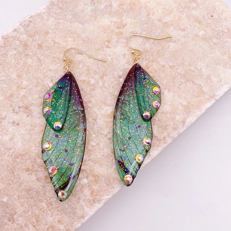 1 Pair Minimalist Wings Copper Epoxy Women's Drop Earrings