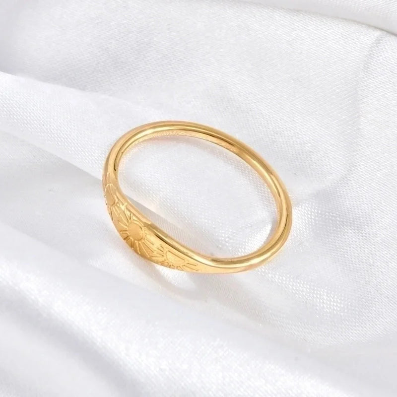 Elegant Sun Stainless Steel 18K Gold Plated Plating Rings
