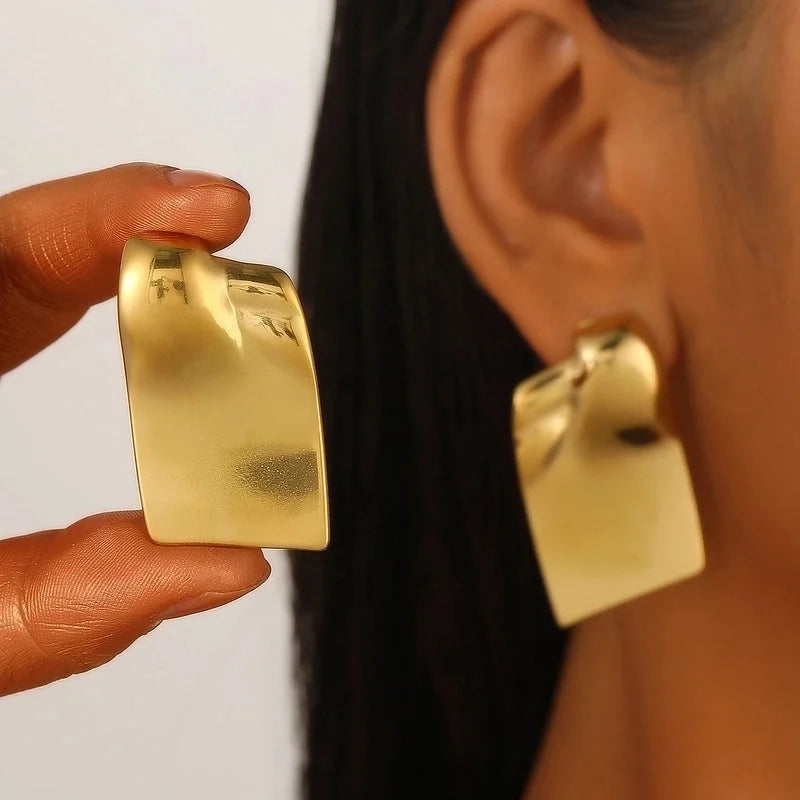 1 Pair Elegant Streetwear Geometric Plating 304 Stainless Steel Ear Studs