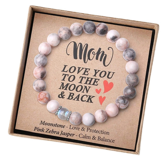 Mother's Day Bracelet Birthday Gift Women's Crystal Bracelet Valentine's Day Christmas Green Aventurine Moonstone Bracelet