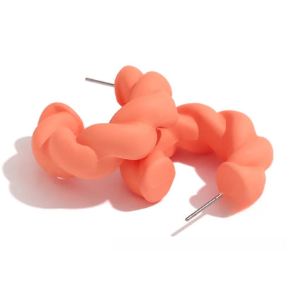 Fashion Twisted Geometric Stainless Steel 18K Gold Plated Stud Earrings