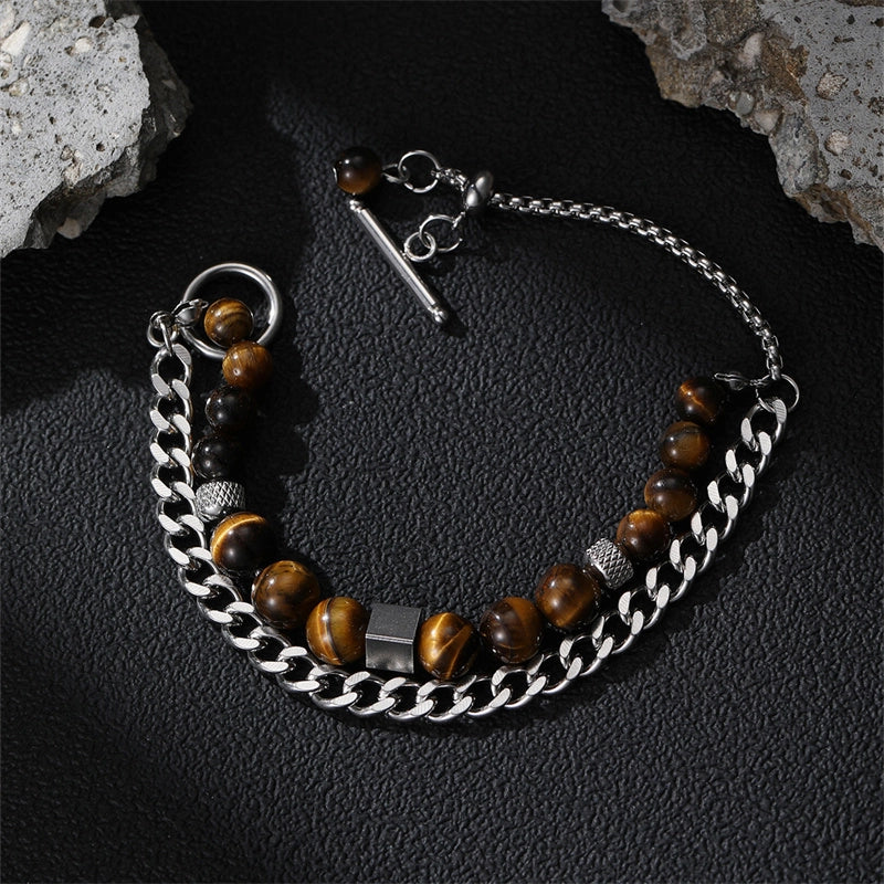 Casual Punk Cool Style Leaf Skull Pu Leather Alloy Halloween Men's Bracelets