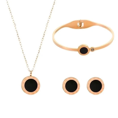 Vintage Style Minimalist Roman Numeral 304 Stainless Steel Acrylic Rhinestones 18K Gold Plated Plating Inlay Bracelets Earrings Necklace