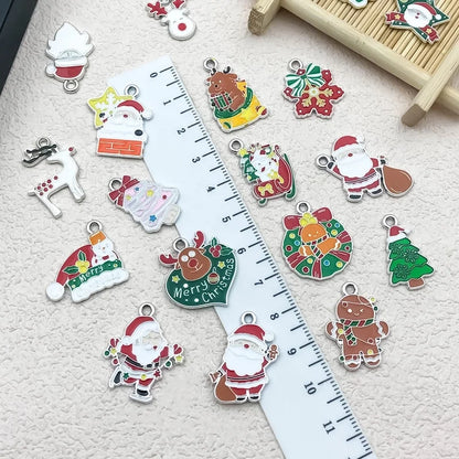1 Piece 20 PCS/Package 17x14mm 23x18mm 23x23mm Alloy Christmas Tree Santa Claus Gingerbread Pendant Jewelry Accessories