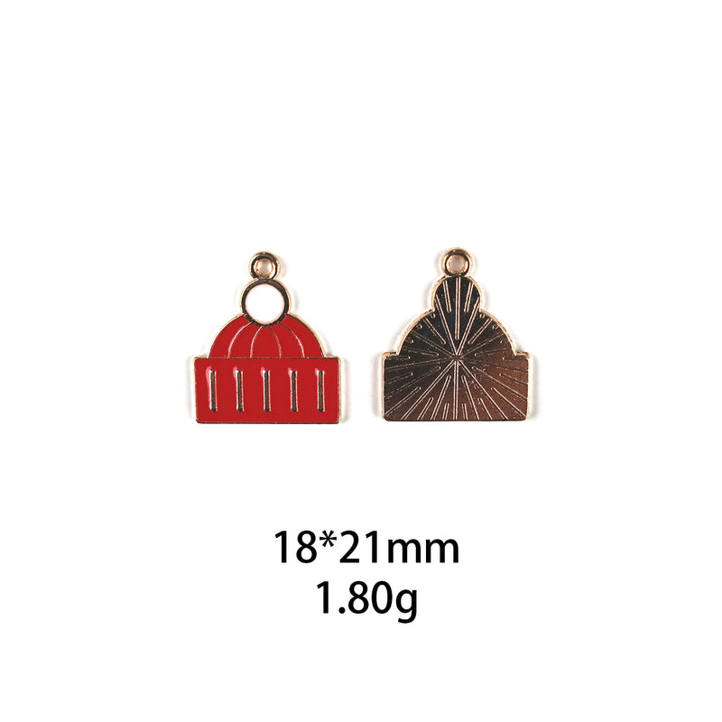 10 PCS/Package Zinc Alloy Christmas Hat Christmas Socks Pendant Jewelry Accessories