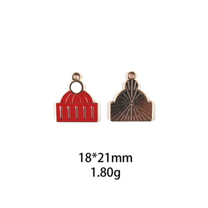 10 PCS/Package Zinc Alloy Christmas Hat Christmas Socks Pendant Jewelry Accessories