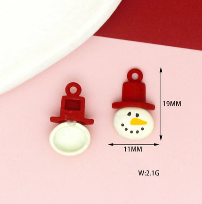 10 PCS/Package 17 * 21mm 17 * 22mm 19 * 24mm Alloy Rhinestones Penguin Christmas Tree Snowman Pendant Jewelry Accessories