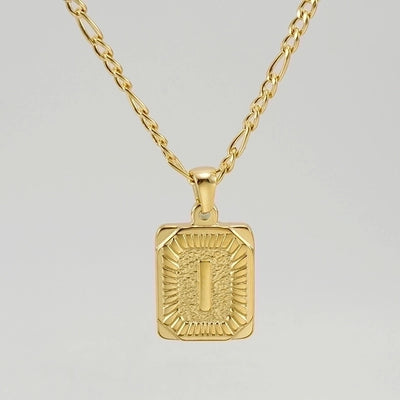 Fashion Letter Rectangle 304 Stainless Steel Titanium Steel 18K Gold Plated Gold Plated Pendant Necklace