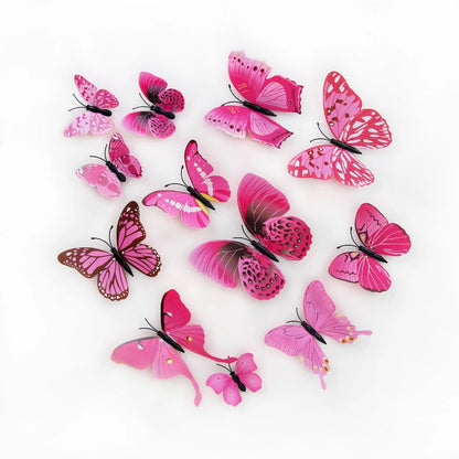 3d Realistic Butterfly Wall Stickers Fridge Magnets Home Mall Background Decorations Pvc Wall Decals Artistic Crafts