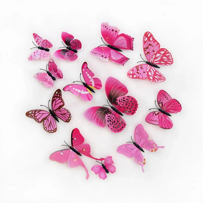3d Realistic Butterfly Wall Stickers Fridge Magnets Home Mall Background Decorations Pvc Wall Decals Artistic Crafts