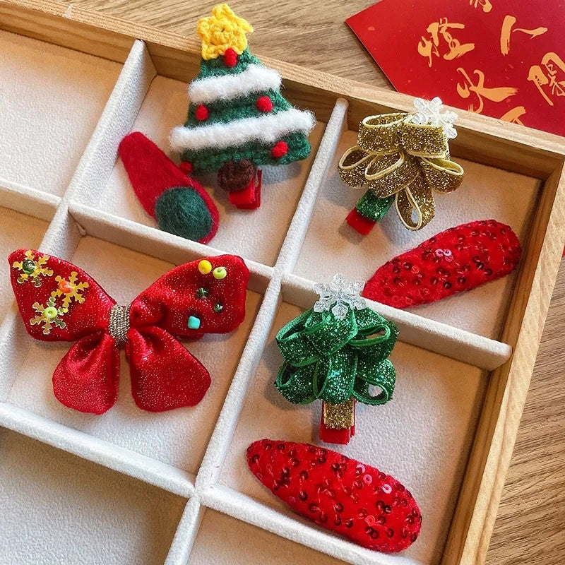 Christmas Cute Kid'S Christmas Tree Santa Claus Alloy Hair Clip Hair Band Hair Tie