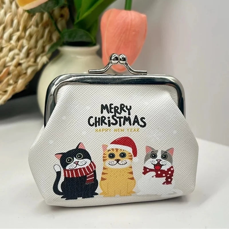 Unisex Animal Santa Claus Snowman Pu Leather Buckle Coin Purses