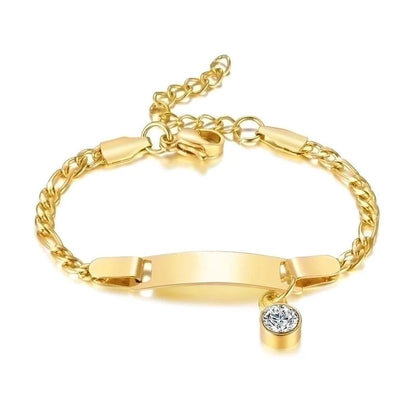 Casual Round Stainless Steel Gold Plated Zircon Bracelets In Bulk
