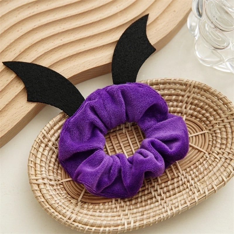 Halloween Christmas Fashion Women'S Solid Color Flannel Hair Tie