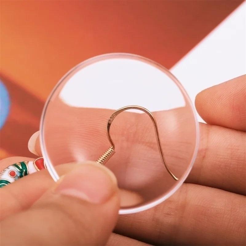 Fashion Christmas Tree Snowflake Elk Silver Plated Enamel Women's Earrings 1 Pair