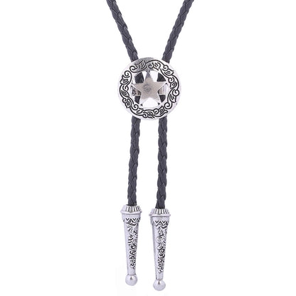 Punk Classic Style Star Cattle Skull Alloy Leather Rope Halloween Unisex Bolo Ties