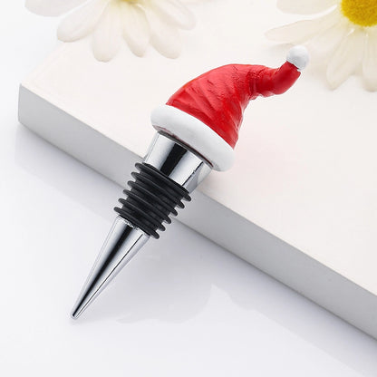 Christmas Fashion Christmas Hat Alloy Resin Christmas Wine Stopper