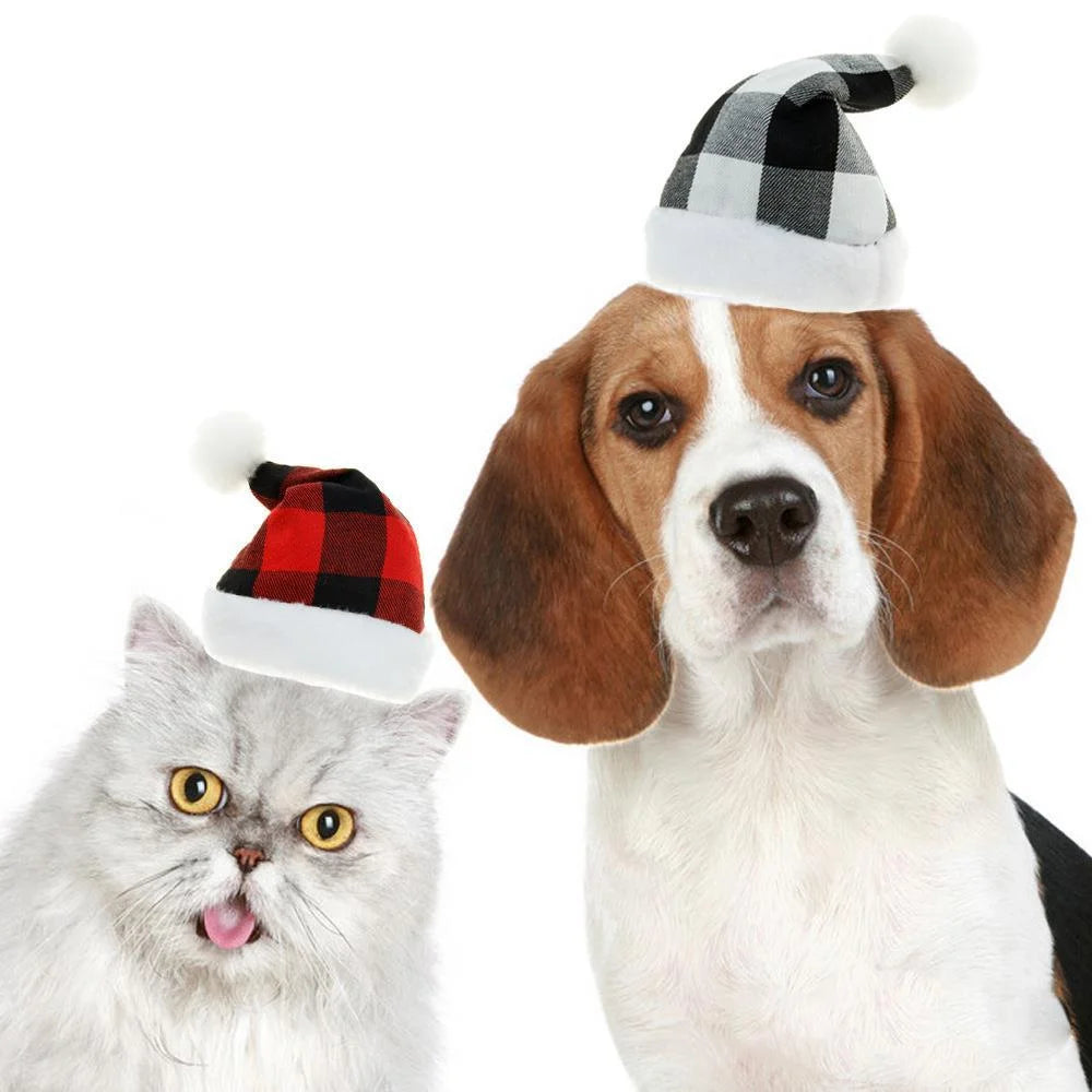 2 Pieces Pet Christmas Hat Christmas Dog Hat Cat Plush Hat Pet Hat Headwear