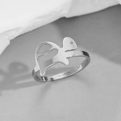 Funny Sweet Pastoral Star Bat Butterfly 201 Stainless Steel 18K Gold Plated Polishing Open Rings