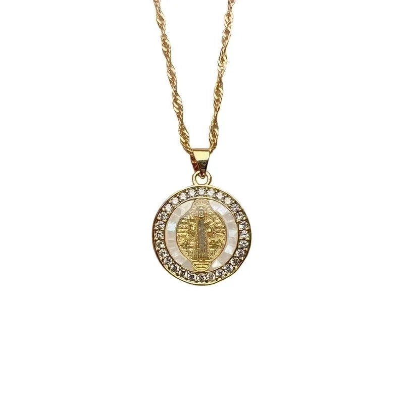 Minimalist Commute Round Copper Zircon Pendant Necklace In Bulk