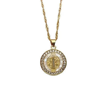 Minimalist Commute Round Copper Zircon Pendant Necklace In Bulk