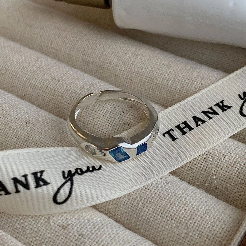 Vacation Sweet Star Heart Shape Copper Inlay Zircon Rings