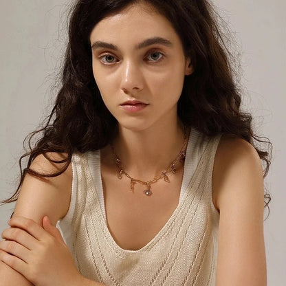 Casual Minimalist Heart Shape Flower 304 Stainless Steel Artificial Rhinestones Zircon 18K Gold Plated Polishing Inlay Bracelets Necklace