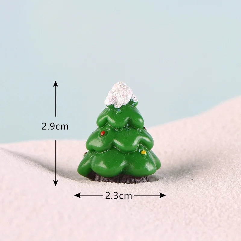 Christmas Snowman Micro Landscape Snow Basin Landscaping Small Ornaments Santa Claus Keychain Pendant Resin Gift