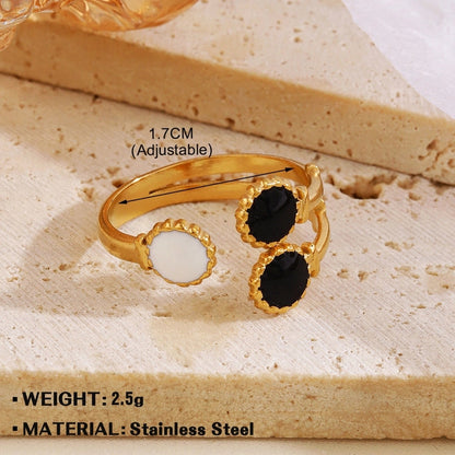 Minimalist Geometric 304 Stainless Steel Plating Open Rings