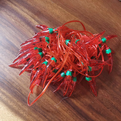 LED Red Pepper Colored Lights String Lights Flashing Lights New Year Christmas Holiday Decorative Atmosphere Lights New Year Home Layout Lighting