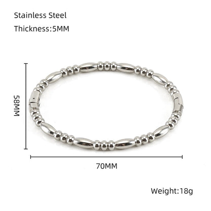 Minimalist Solid Color Stainless Steel 18K Gold Plated Titanium Steel Bangle In Bulk